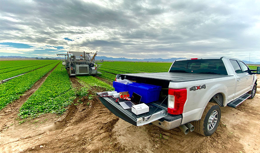 Harvester in the field